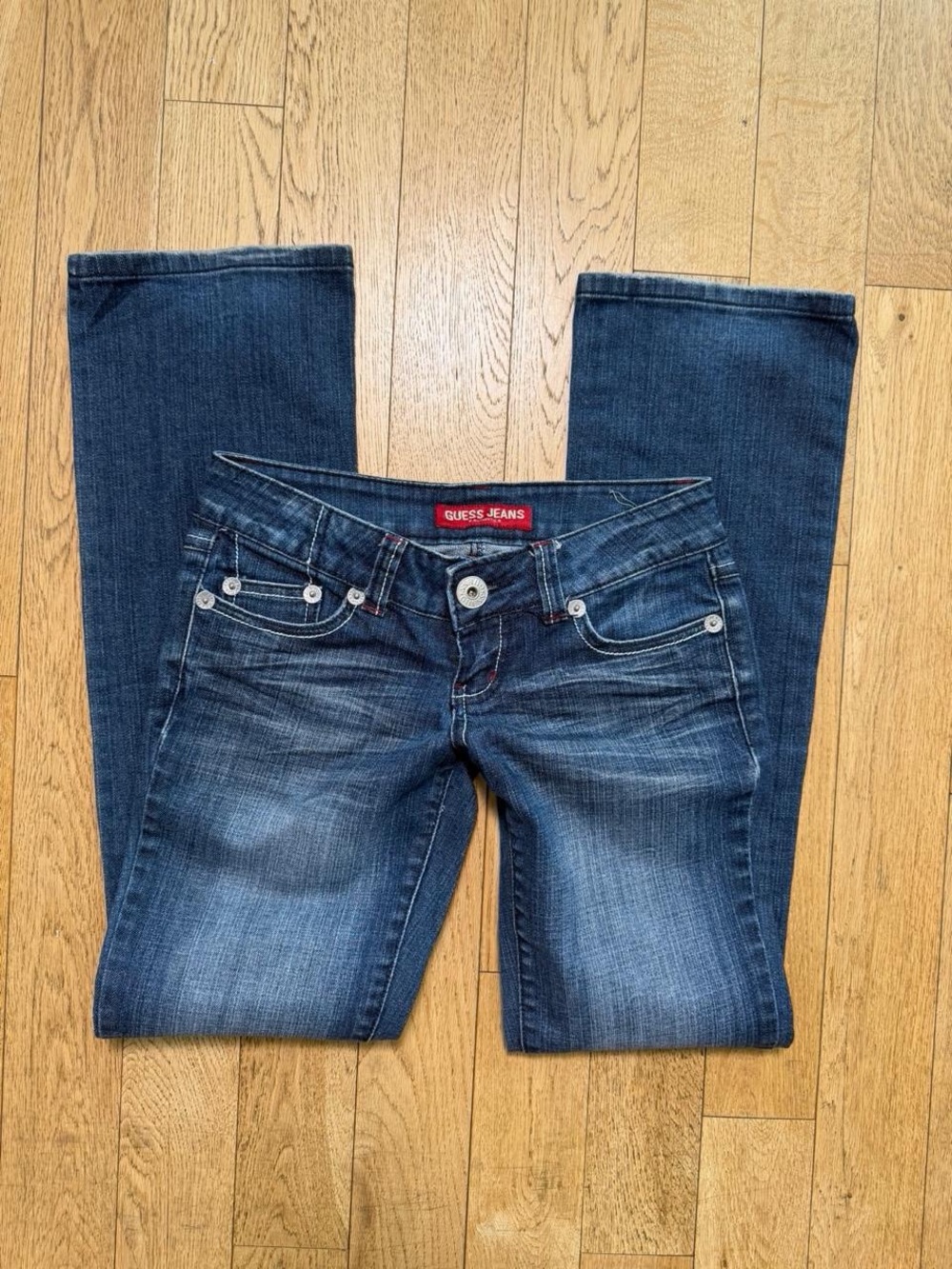 Guess Women's Dark Blue Low Rise Bootcut Jeans